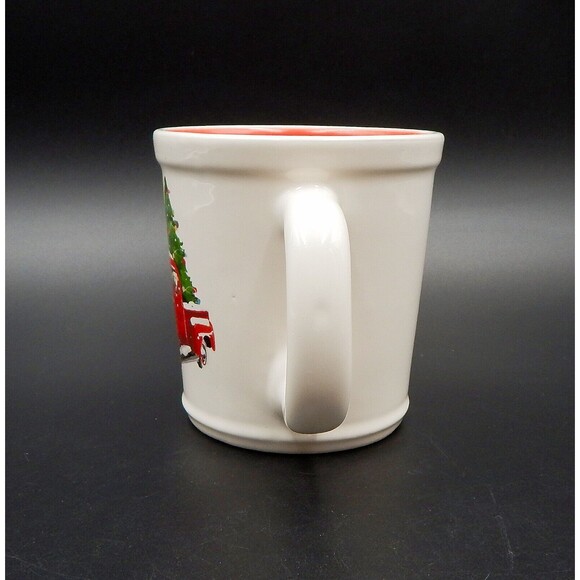 Magenta Christmas Red Truck Christmas Tree Oversized Ceramic Coffee Tea Cup Mug - Picture 4 of 8